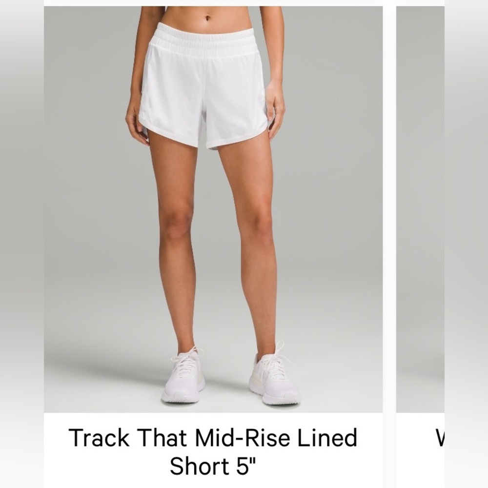 Lululemon Women's White Mid-Rise Lined Shorts